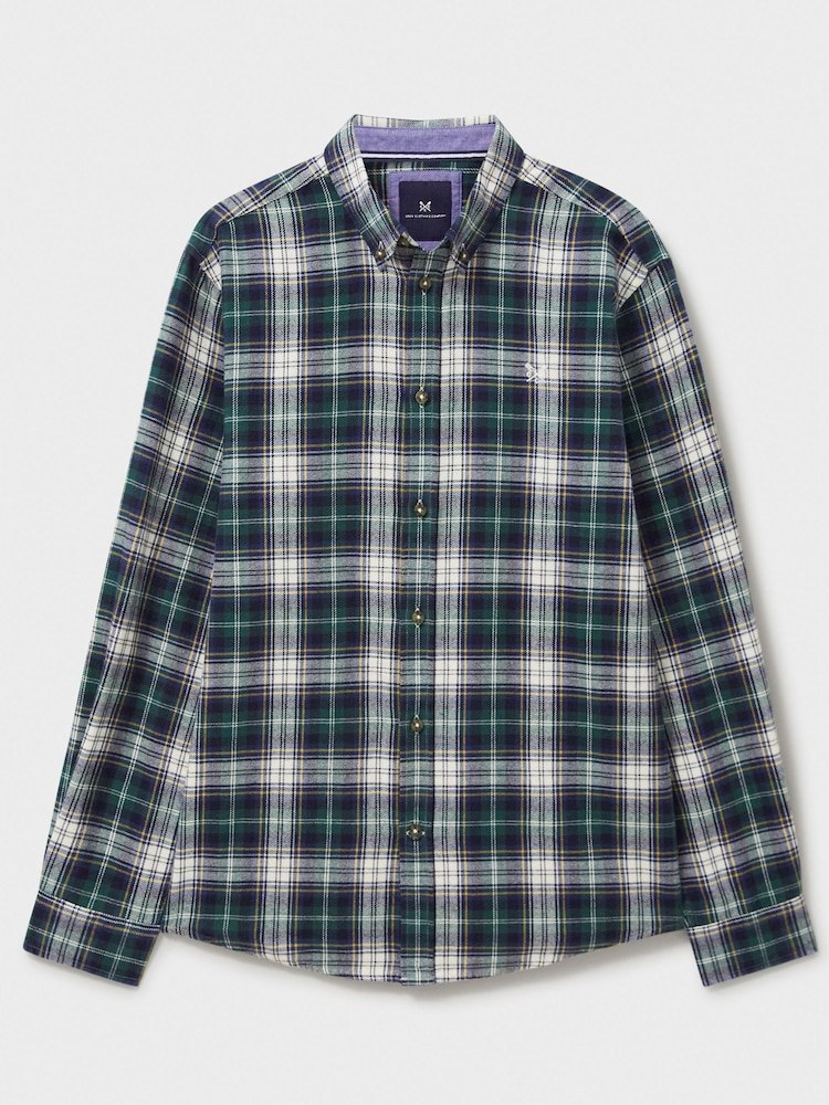 Crew Clothing Blue Miller Check 100% Cotton Flannel Shirt - Image 5 of 5
