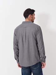 Crew Clothing Grey 100% Cotton Long Sleeve Herringbone Flannel Shirt - Image 2 of 5