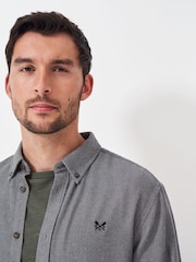 Crew Clothing Grey 100% Cotton Long Sleeve Herringbone Flannel Shirt - Image 4 of 5