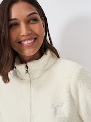 Natur - Crew Clothing Company Borg Lounge-Sweatshirt mit durchgehendem Reißverschluss - Bild 4 von 5