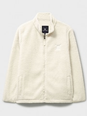 Natur - Crew Clothing Company Borg Lounge-Sweatshirt mit durchgehendem Reißverschluss - Bild 5 von 5