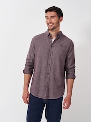 Crew Clothing Red 100% Cotton Long Sleeve Herringbone Flannel Shirt - Image 1 of 5