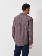 Crew Clothing Red 100% Cotton Long Sleeve Herringbone Flannel Shirt - Image 2 of 5