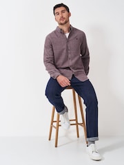 Crew Clothing Red 100% Cotton Long Sleeve Herringbone Flannel Shirt - Image 3 of 5