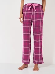 Crew Clothing Company Red 100% Cotton Brushed Flannel Checked Lounge Trousers - Image 1 of 5