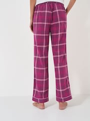 Crew Clothing Company Red 100% Cotton Brushed Flannel Checked Lounge Trousers - Image 2 of 5