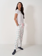بنطلون مريح ناعم قطن 100% مُزين بنقش مربعات من Crew Clothing Company - صورة 1 من 4