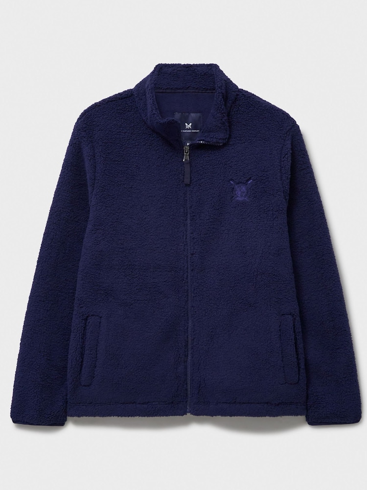 Blau - Crew Clothing Company Borg Lounge-Sweatshirt mit durchgehendem Reißverschluss - Bild 5 von 5 Blau - Crew Clothing Company Borg Lounge-Sweatshirt mit durchgehendem Reißverschluss - Bild 5 von 5
