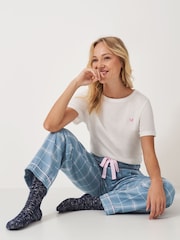 بنطلون مريح ناعم قطن 100% مُزين بنقش مربعات من Crew Clothing Company - صورة 4 من 5