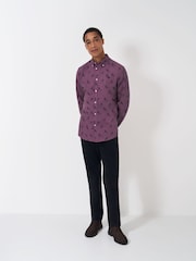 Crew Clothing Company Red 100% Cotton Owl Print Poplin Shirt - Image 3 of 4