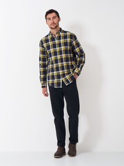 Crew Clothing Company Gold Flannel Checked 100% Cotton Shirt - Image 3 of 5