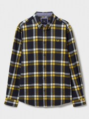 Crew Clothing Company Gold Flannel Checked 100% Cotton Shirt - Image 5 of 5