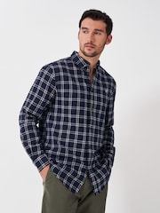 Crew Clothing Company Blue Long Sleeve Dandy Check Flannel 100% Cotton Shirt - Image 1 of 5