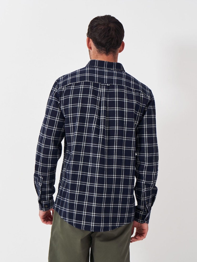 Crew Clothing Company Blue Long Sleeve Dandy Check Flannel 100% Cotton Shirt - Image 2 of 5