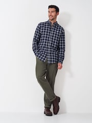 Crew Clothing Company Blue Long Sleeve Dandy Check Flannel 100% Cotton Shirt - Image 3 of 5