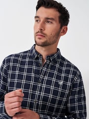 Crew Clothing Company Blue Long Sleeve Dandy Check Flannel 100% Cotton Shirt - Image 4 of 5