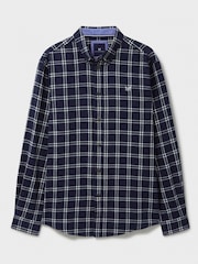 Crew Clothing Company Blue Long Sleeve Dandy Check Flannel 100% Cotton Shirt - Image 5 of 5