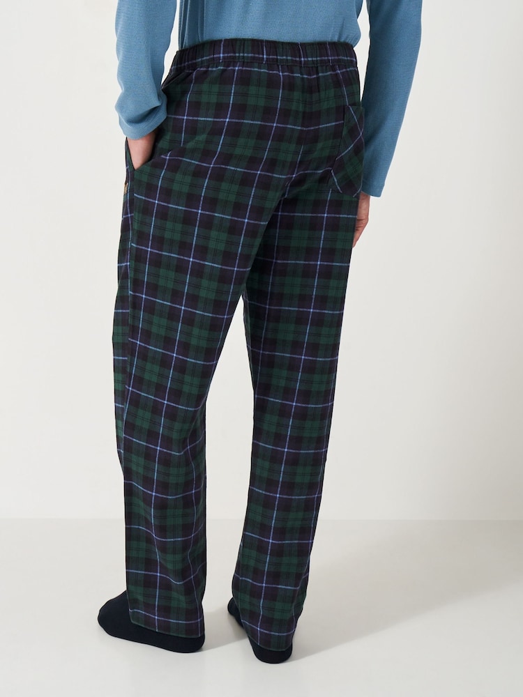 Crew Clothing Company Blue Flannel Lounge 100% Cotton Trousers - Image 2 of 5