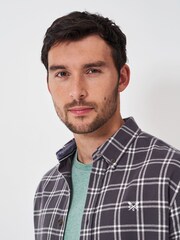 Crew Clothing Company Black Long Sleeve Dandy Check Flannel 100% Cotton Shirt - Image 4 of 5