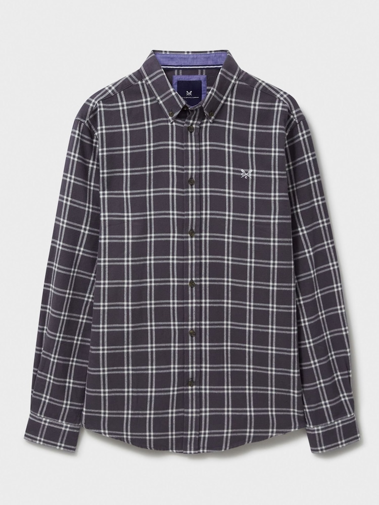 Crew Clothing Company Black Long Sleeve Dandy Check Flannel 100% Cotton Shirt - Image 5 of 5