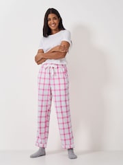 بنطلون مريح ناعم قطن 100% مُزين بنقش مربعات من Crew Clothing Company - صورة 3 من 5