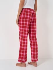 Crew Clothing Red 100% Cotton Brushed Flannel Checked Lounge Trousers - Image 2 of 4