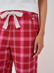 Crew Clothing Red 100% Cotton Brushed Flannel Checked Lounge Trousers - Image 4 of 4