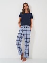 بنطلون مريح ناعم قطن 100% مُزين بنقش مربعات من Crew Clothing Company - صورة 3 من 5