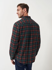 Crew Clothing Black Watch Check Flannel Black 100% Cotton Shirt - Image 2 of 5