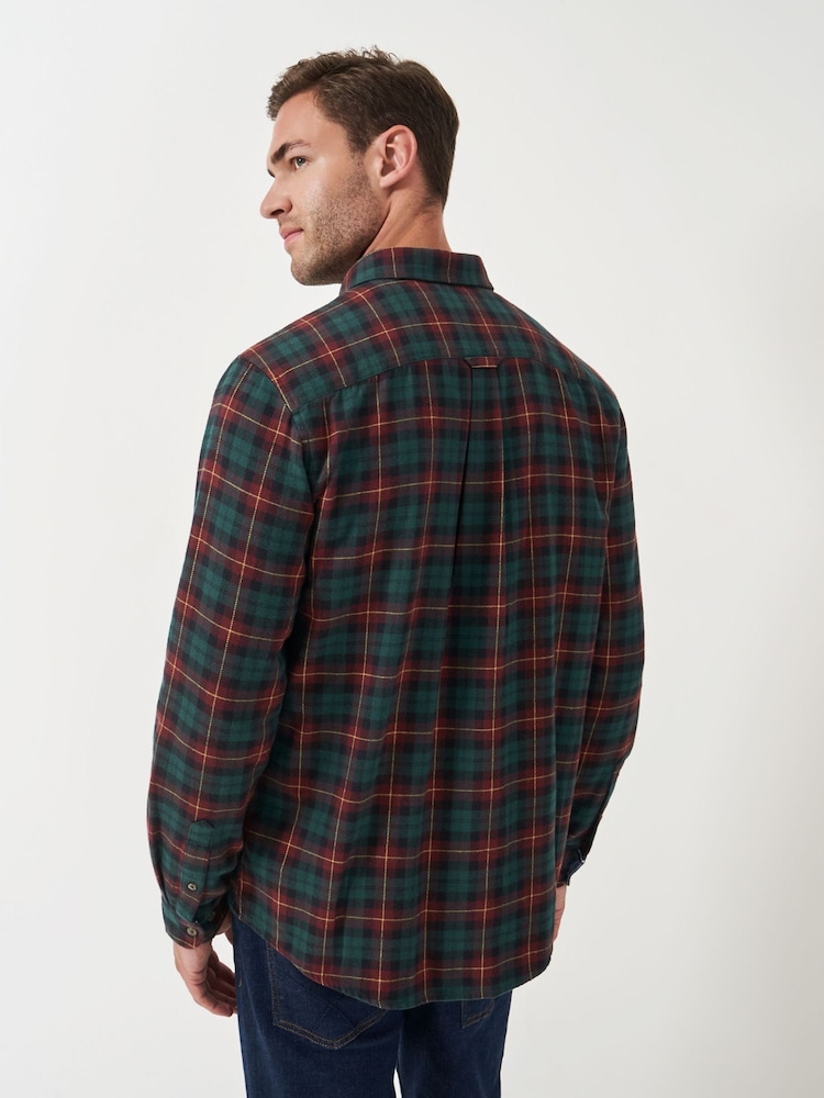 Crew Clothing Black Watch Check Flannel Black 100% Cotton Shirt - Image 2 of 5