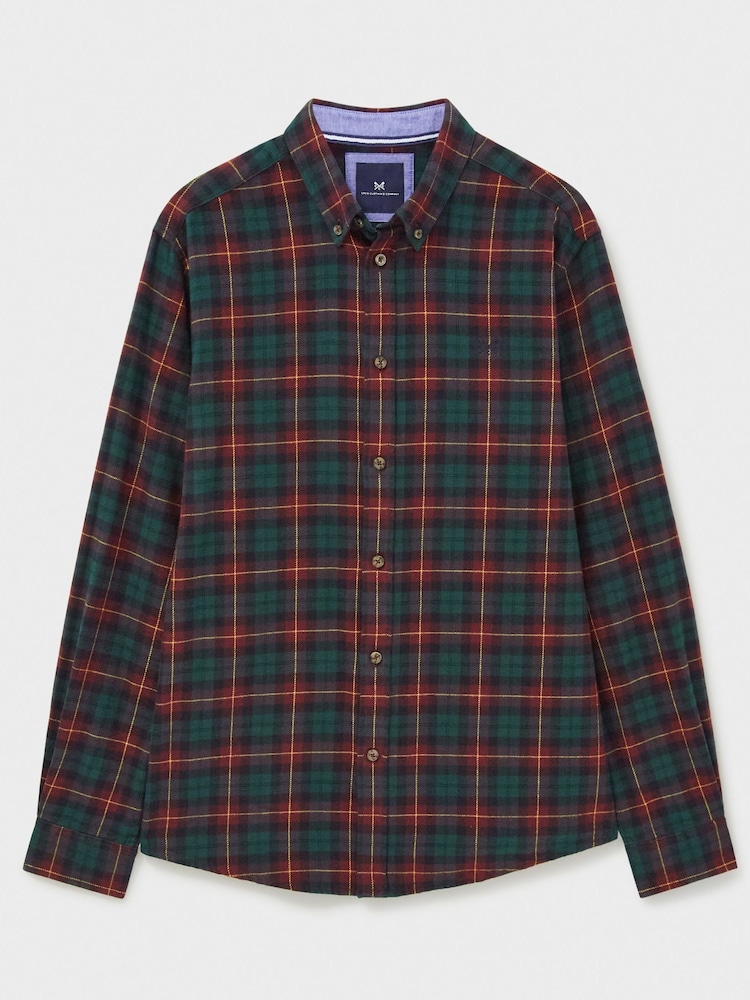 Crew Clothing Black Watch Check Flannel Black 100% Cotton Shirt - Image 5 of 5
