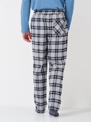 Crew Clothing Company Blue Flannel Lounge 100% Cotton Trousers - Image 2 of 5