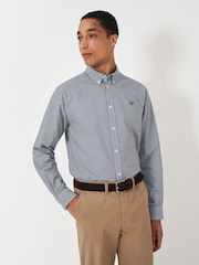 Crew Clothing Company Black Pinpoint Puppytooth Oxford Black 100% Cotton Shirt - Image 1 of 5