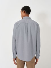Crew Clothing Company Black Pinpoint Puppytooth Oxford Black 100% Cotton Shirt - Image 2 of 5