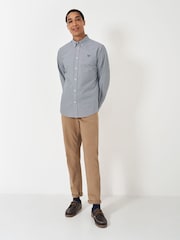 Crew Clothing Company Black Pinpoint Puppytooth Oxford Black 100% Cotton Shirt - Image 3 of 5