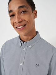 Crew Clothing Company Black Pinpoint Puppytooth Oxford Black 100% Cotton Shirt - Image 4 of 5