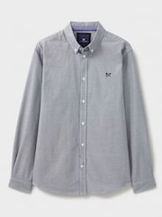 Crew Clothing Company Black Pinpoint Puppytooth Oxford Black 100% Cotton Shirt - Image 5 of 5