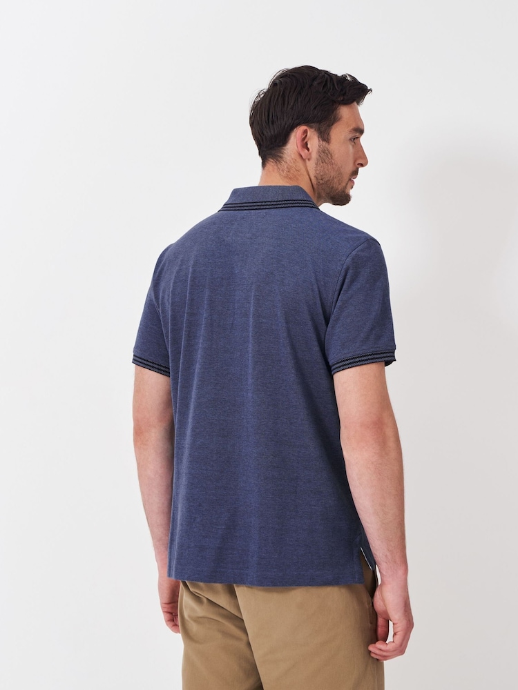 Crew Clothing Blue Cotton Oxford 100% Cotton Polo Shirt - Image 2 of 5