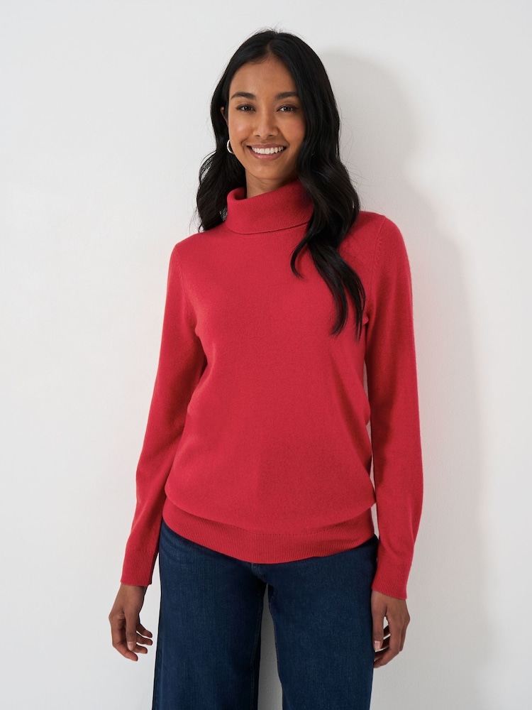 rdeča - Crew Clothing Merino kašmir Blend puli; s puli ovratnikom pulover - Slika 1 iz 5 rdeča - Crew Clothing Merino kašmir Blend puli; s puli ovratnikom pulover - Slika 1 iz 5