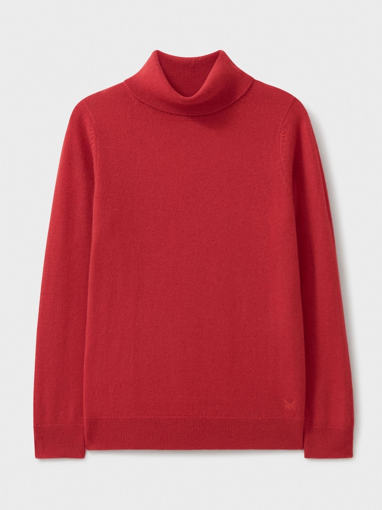 rdeča - Crew Clothing Merino kašmir Blend puli; s puli ovratnikom pulover - Slika 5 iz 5