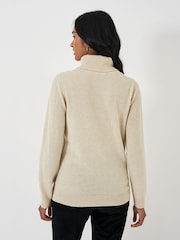 Crew Clothing Natural Merino Cashmere Blend Roll Neck Jumper - Image 3 of 5