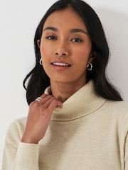Crew Clothing Natural Merino Cashmere Blend Roll Neck Jumper - Image 4 of 5