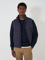 Crew Clothing Blue Lowther Padded Gilet - Image 1 of 5