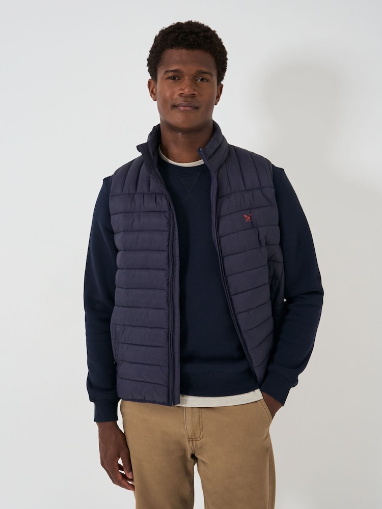 Crew Clothing Blue Lowther Padded Gilet - Image 1 of 5