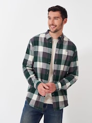 Crew Clothing Green Ridgegate Buffalo Check Flannel 100% Cotton Shirt - Image 1 of 5