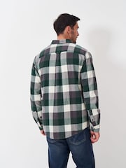 Crew Clothing Green Ridgegate Buffalo Check Flannel 100% Cotton Shirt - Image 2 of 5