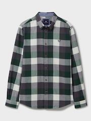 Crew Clothing Green Ridgegate Buffalo Check Flannel 100% Cotton Shirt - Image 5 of 5