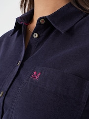 Crew Clothing Company Blue Corduroy 100% Cotton Shirt - Image 4 of 5