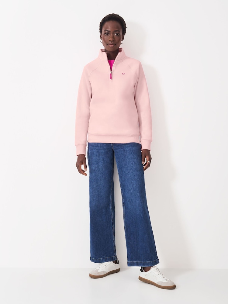 Crew Clothing Company Pink Half Zip Sweatshirt - Image 3 of 5