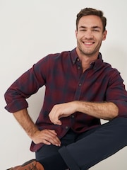 Crew Clothing Red Cross Check Cotton Flannel 100% Cotton Shirt - Image 3 of 5